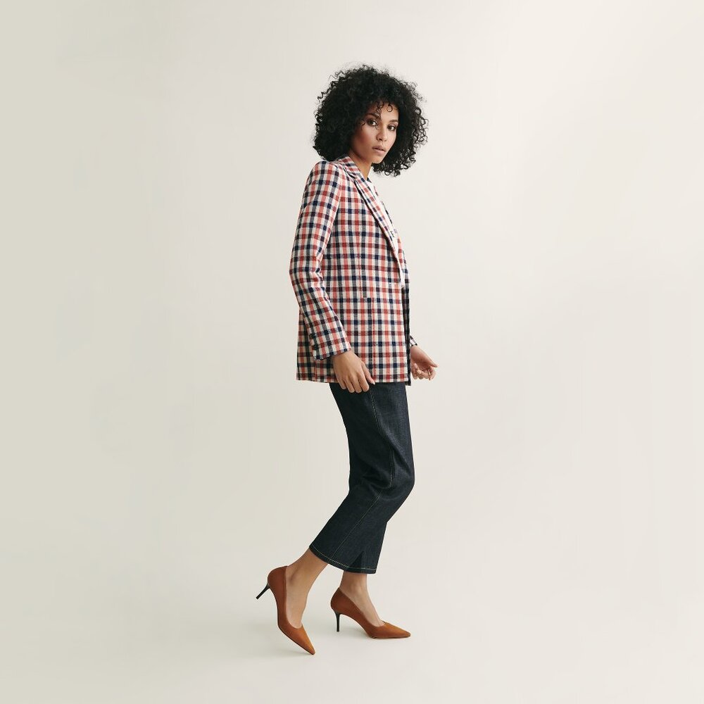 Cognac Suede Heels, Comfortable 75mm Pumps - Picture 5 of 6